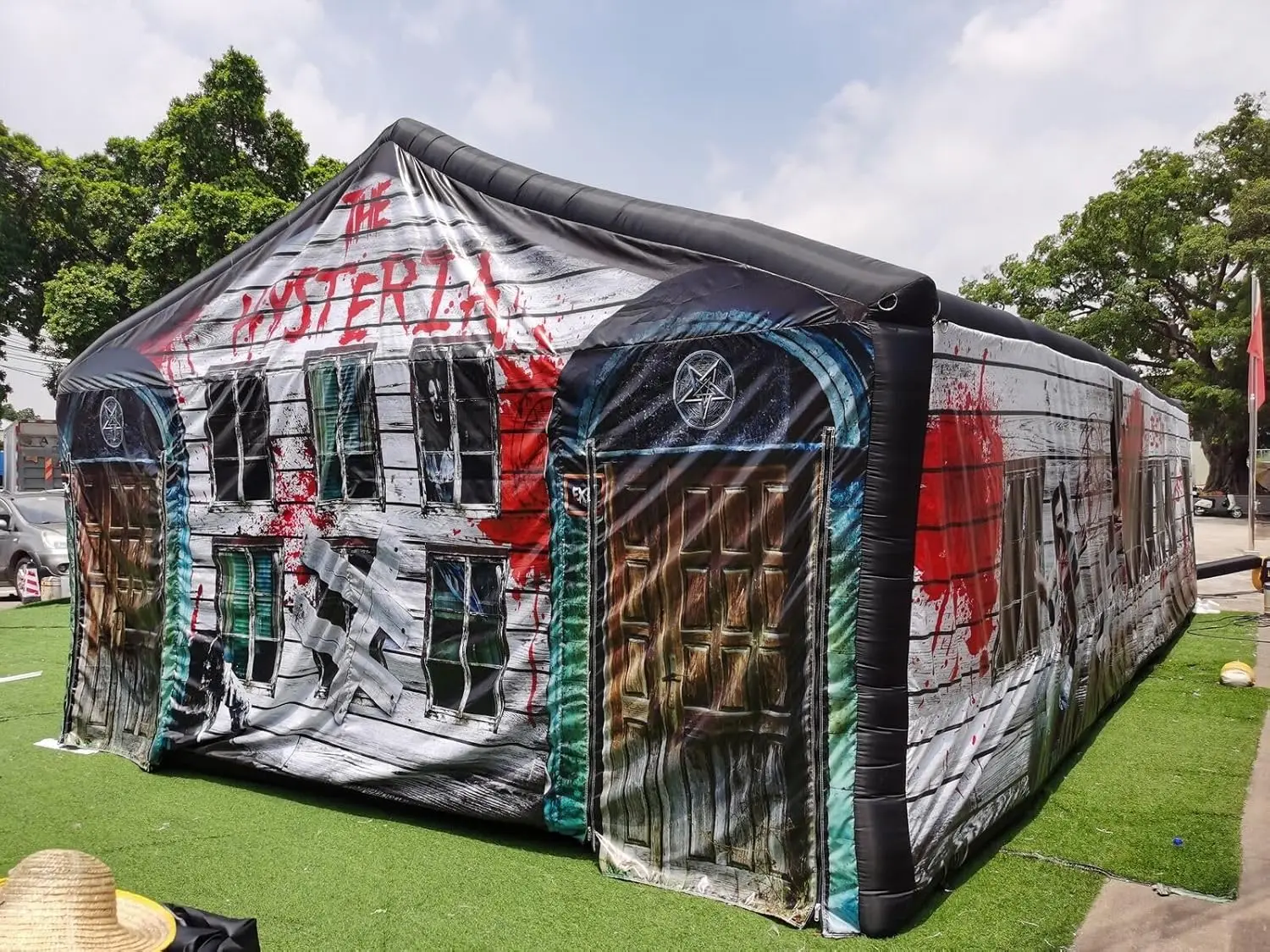 

Giant Inflatable Haunted House Maze Game 10x5x3.5m Size Perfect for Halloween labyrinth Parties and Fun Events