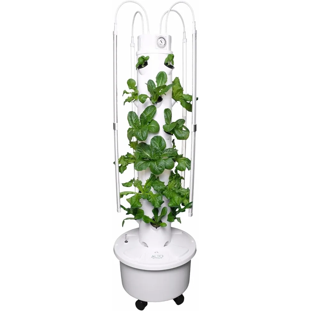 Hydroponic Planting System Kit, Indoor Hydroponic Planting System with 24 Mesh Pots and LED Growth Lights