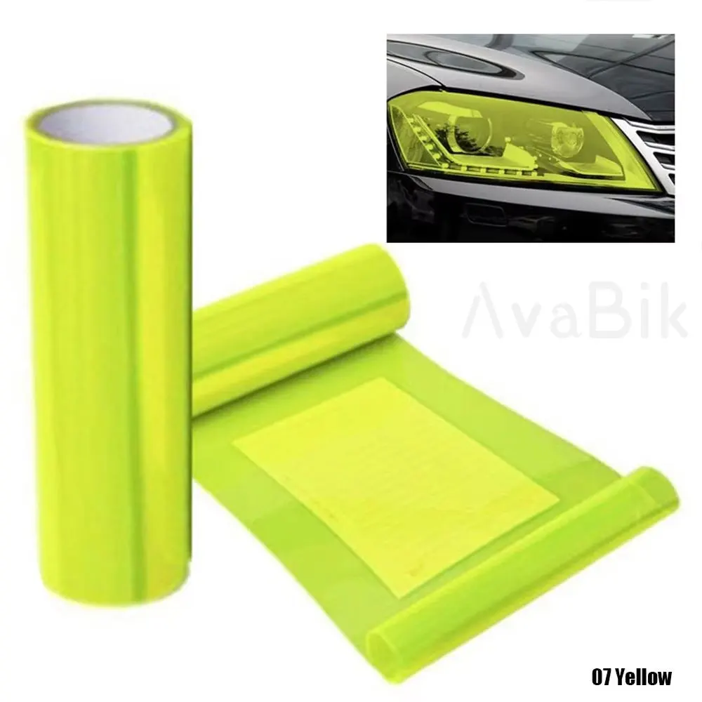 Lemon Yellow Car Headlight Film For Headlight Surface Protection PVC Headlight Film SelfAdhesive Car Lamp Taillight Tint Sticker