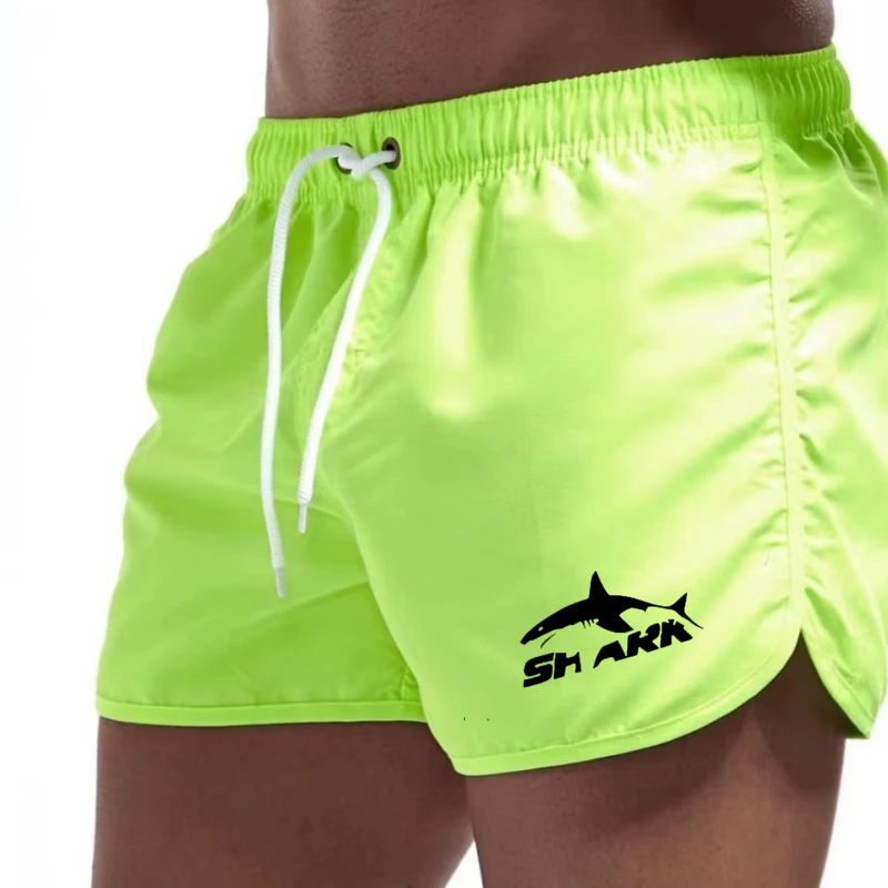 Men Lightweight Quick-Dry Beach Shorts With Adjustable Elastic Drawstring Pockets Machine Washable Smooth Fabric Sports Leisure