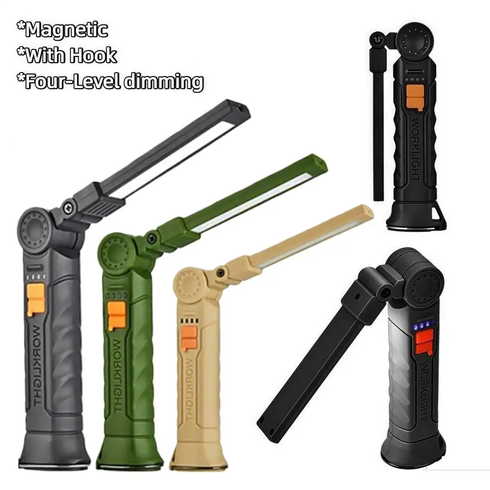 LED Flashlight with Magnet & Hook Waterproof Work Light Rechargeable Strong Light Handheld Searchlight