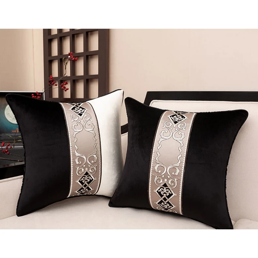Luxury Cushion Cover 45x45cm 50x50cm 30x50cm Patchwork design Pillowcase High-end Embroidery Velvet Pillow Cover Home Decor