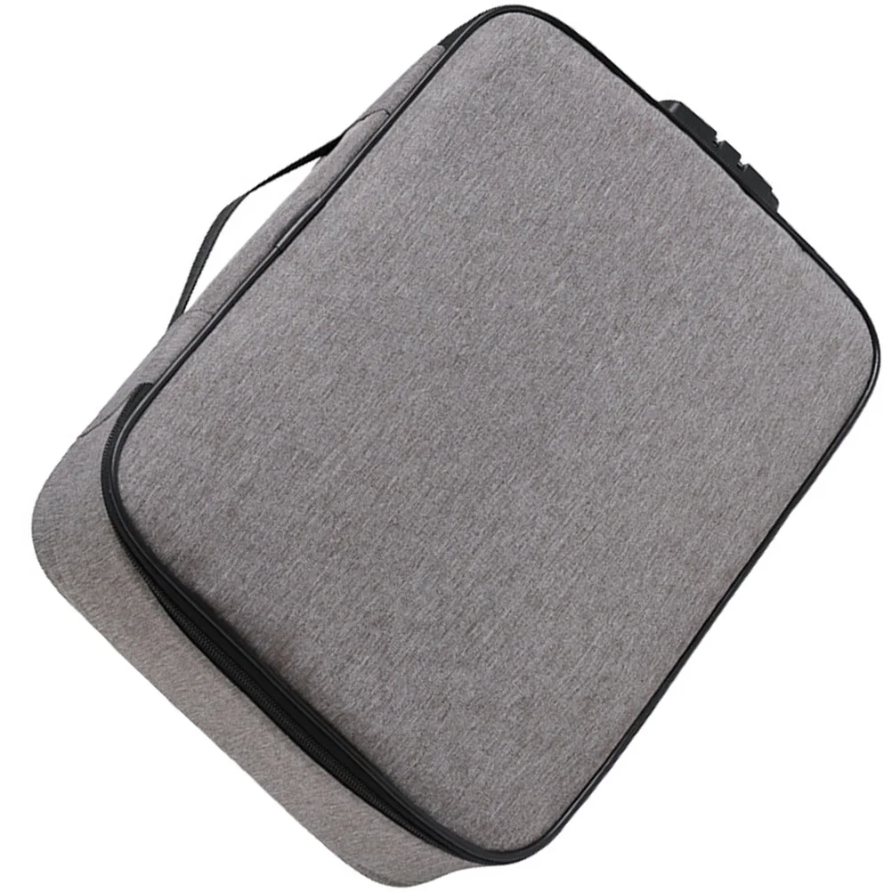 ملف ganizer وثائق حامل الأعمال الورقية قابل للقفل معرف حقيبة التخزين صندوق المستندات المهمة ألبوم جواز السفر شهادة آمنة #5