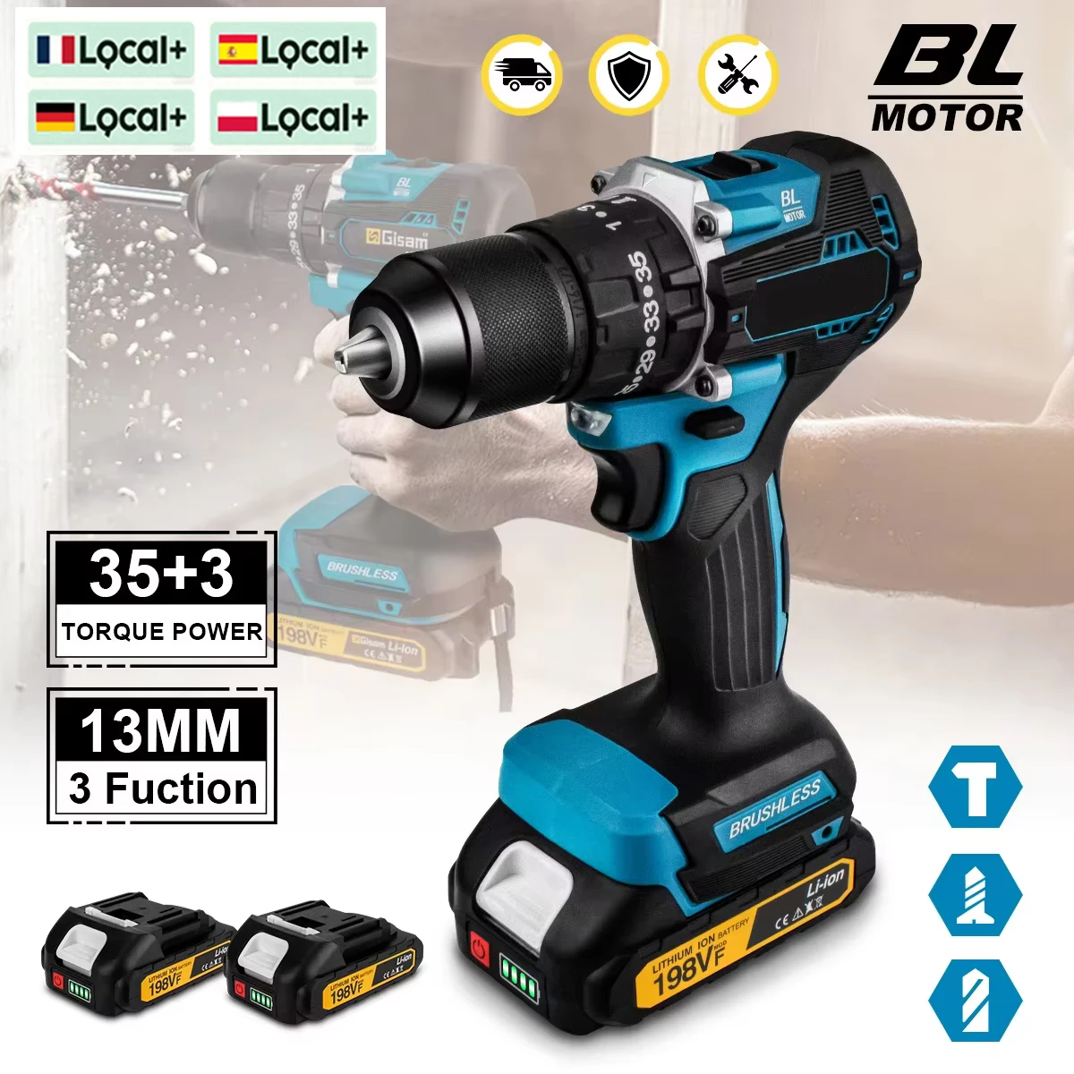 NEUE 13mm Kabellose Bürstenlose Elektrobohrmaschine 2-Gang Metallbohrfutter Schraubendreher Heimwerker-Werkzeug für Makita 18V Akku