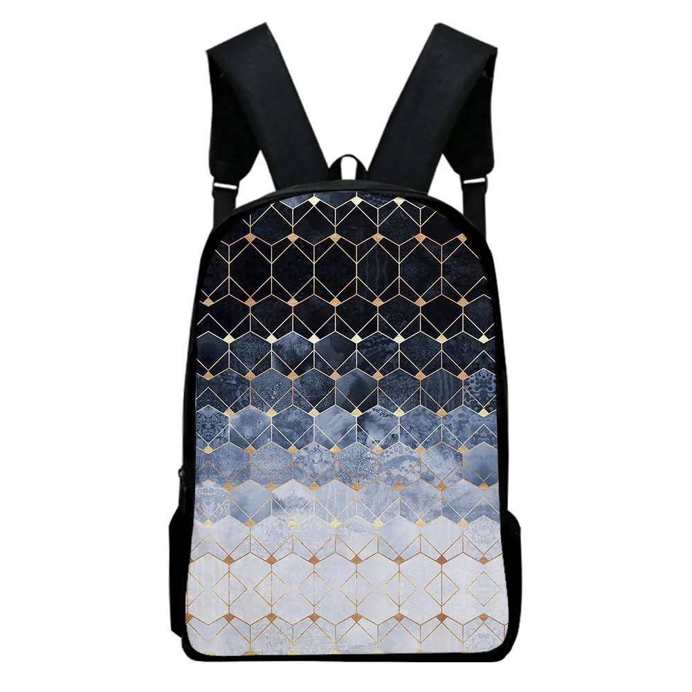 Trendy Popular Flowing Gold Art Notebook Backpacks pupil School Bags 3D Print Oxford Waterproof Boys/Girls Laptop Backpacks