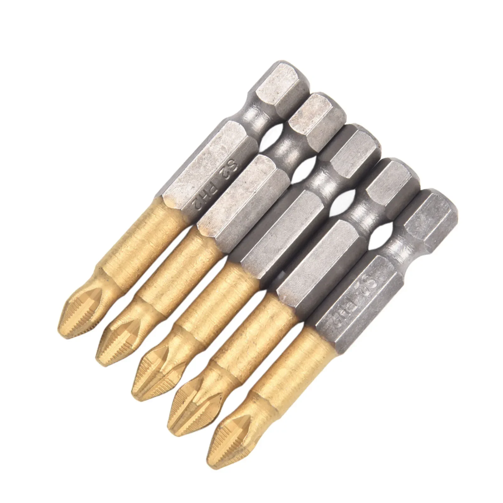 Imagem -03 - Titânio-revestido Anti Deslizamento Chave de Fenda Bits Polegada Alça Hexagonal Ph2 Magnético Furadeira Elétrica Chave de Fenda Cruzada 10 Peças