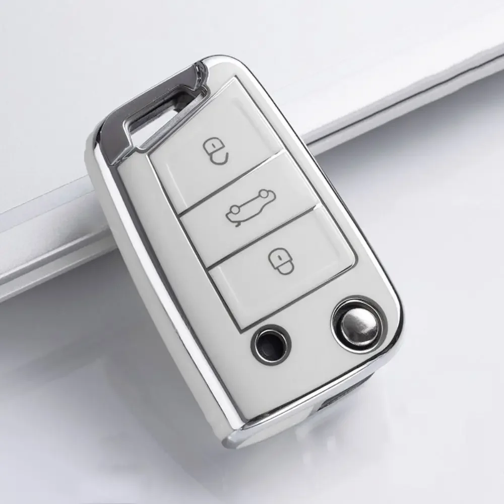 حافظة مفاتيح السيارة الناعمة من البولي يوريثان لسيارة VW Volkswagen/Polo/Tiguan/Passat B5 B6 B7/Golf 7 MK/Jetta حافظة مفاتيح غطاء مفتاح