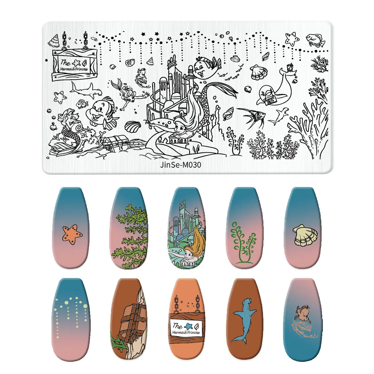 Summer Nail Art Stamp Plate albero di cocco foglia Plam Tree star Flish Stamping Template Beach sea wave Summer theme Manicure Tools