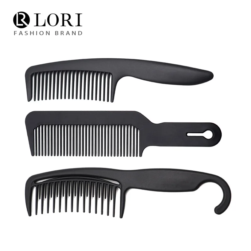 

Расческа из углеродного волокна, парикмахерская, стрижка, устойчивая к высоким температурам, парикмахерская расческа с большими зубьями, утолщенная ручка, расческа с широкими зубьями