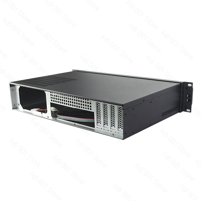 19 Inch 2U Rack Mount Server Chassis 300MM Depth, Supports ATX Motherboard with Dual 80mm Cooling Fans