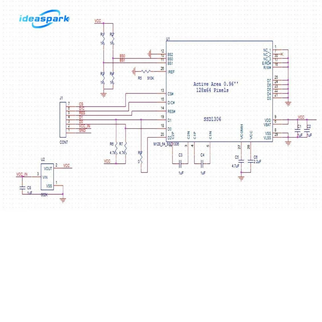 Pantalla OLED SSD1306 I2C IIC SPI Serial 128X64 LCD, fuente de 4 pines, color azul, blanco y azul, para Arduino, 0,96 ", novedad