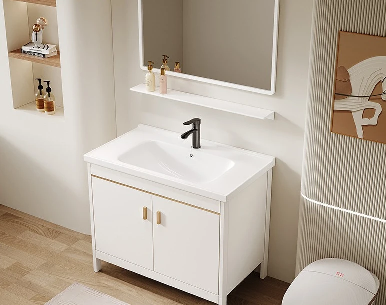 laundry cabinet balcony laundry sink ceramic all-in-one wash basin floor-standing bathroom cabinet combination model