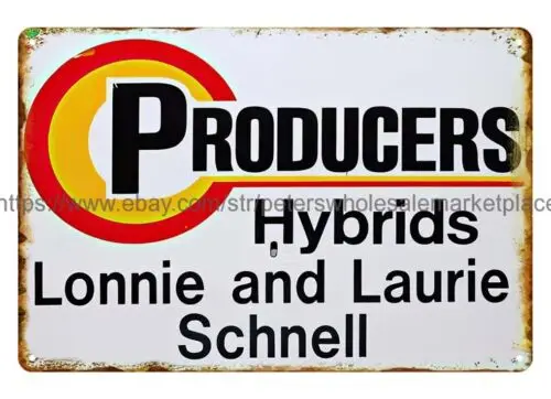 PRODUCERS HYBRIDS cottage Barnyard farm metal tin sign nostalgic  garage