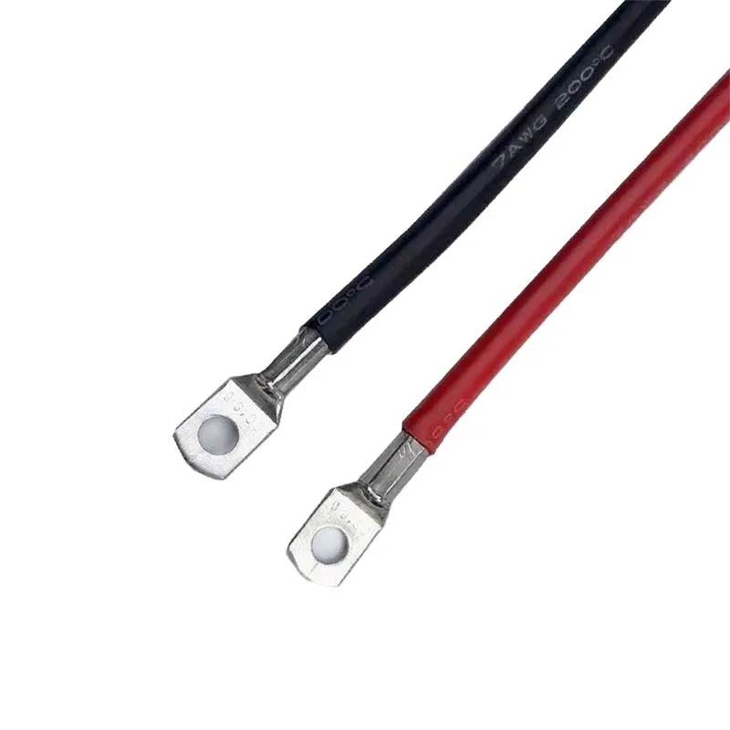 1PCS Double-ended copper nose 6mm connection wire, extra soft silicone wire 6/8/10 awg inverter power battery battery wire