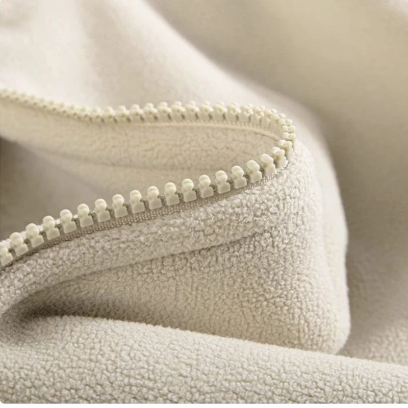 Autumn Winter Polar Fleece Warm Coat Women Sweatshirt Outdoor Sports Casual Zipper Cardigan Jacket Top Slim Teenagers Beige Pink