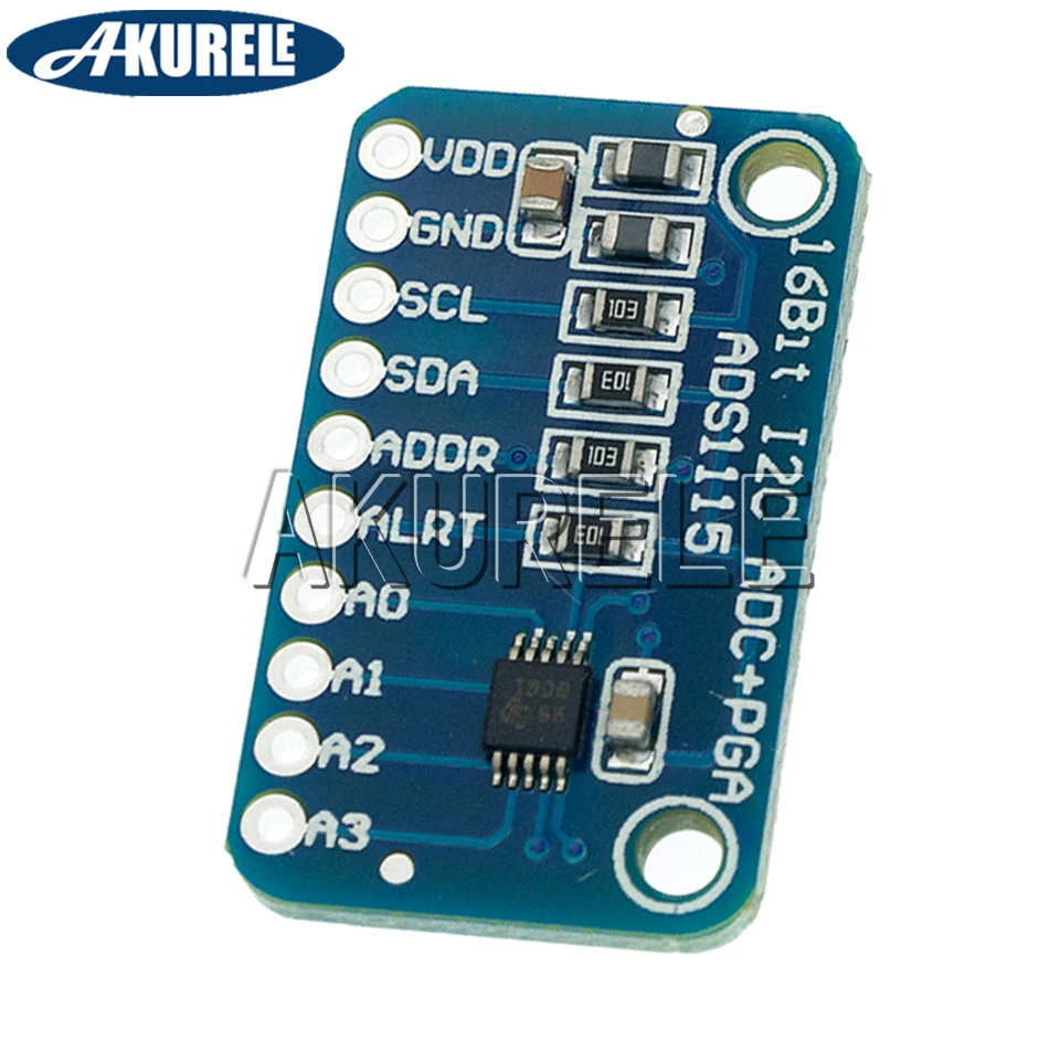 ADC Development Board, ADS1115, ADS1015, ADC, Ultra Compact, 16 precisão, 4 canais, 16 bits, conversor analógico-digital, I2C