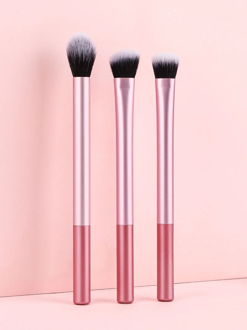 New Three Color Flawless Base Makeup Brush Set Concealer Eye Shadow Powder Blusher Halo Dye Makeup Brush Beginner Brush Set