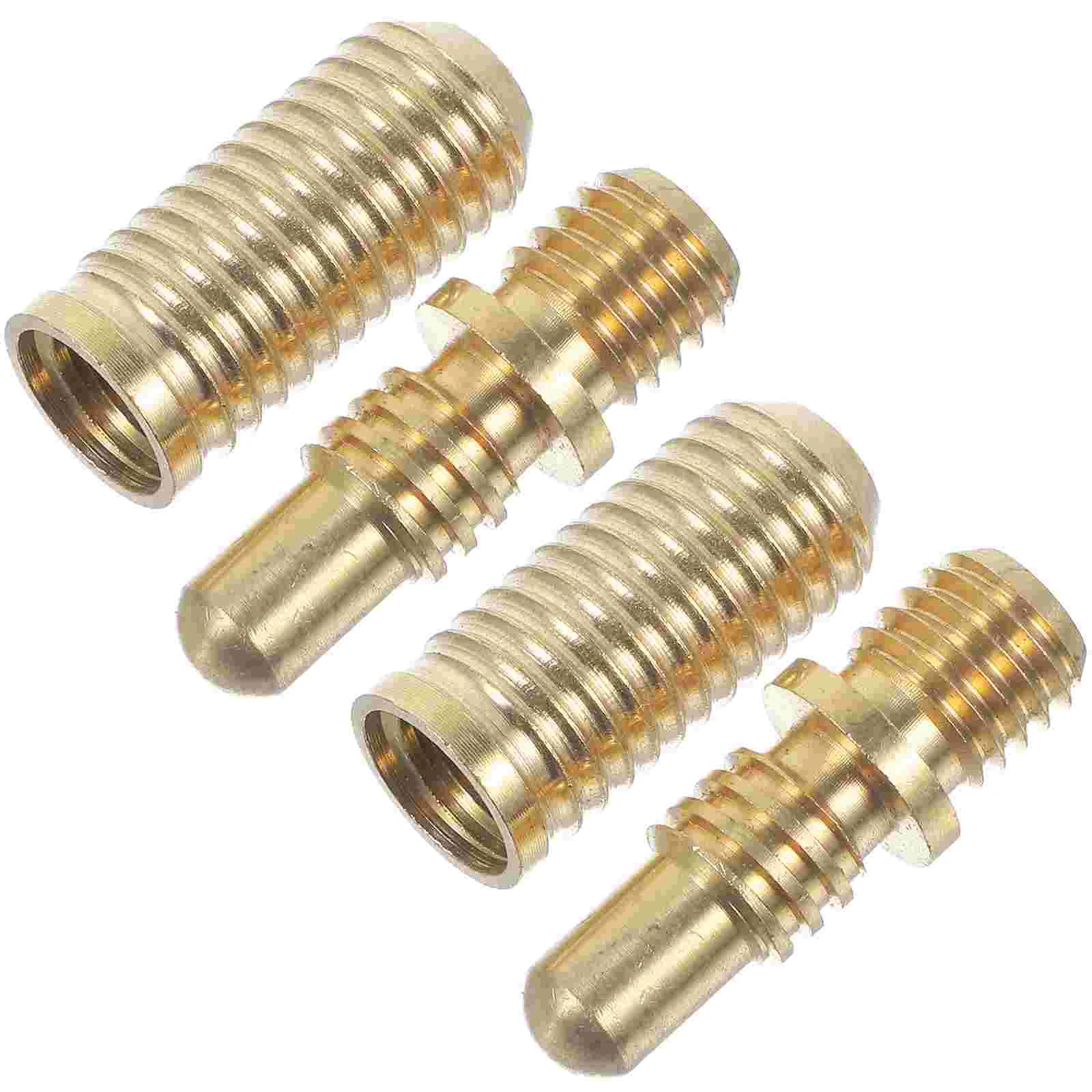 2 Sets Pool Cue Club Screws Tip Hinge Billiard Joint Parts Connecting Golden Extension