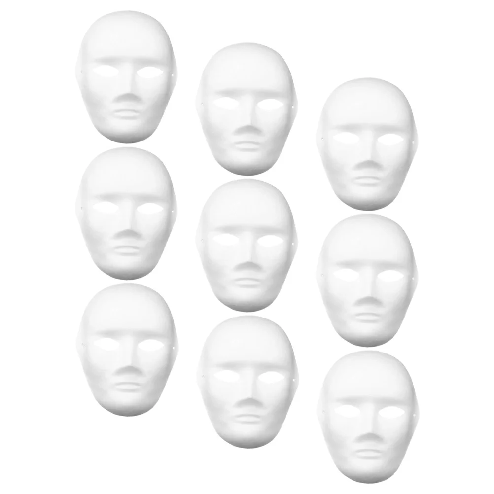 

9Pcs DIY Full Face Mask Blank Male Paper Mask for Kids Painting Drawing Cosplay Halloween Party Blank DIY Mask,