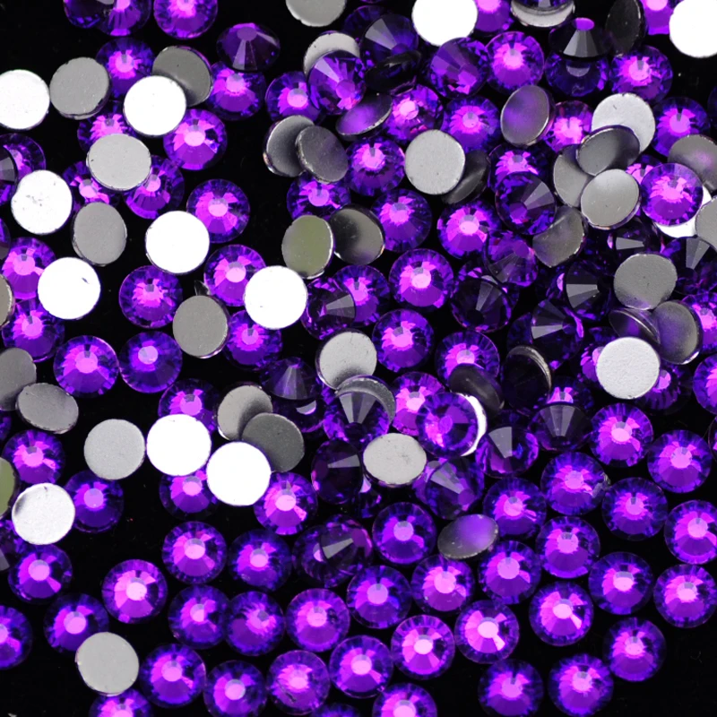 SS16 SS20 SS30 Purple Velvet Best Strass Glass Crystal Rhinestones Flatback Glitter Stones for DIY Garment Nail Art Decorations