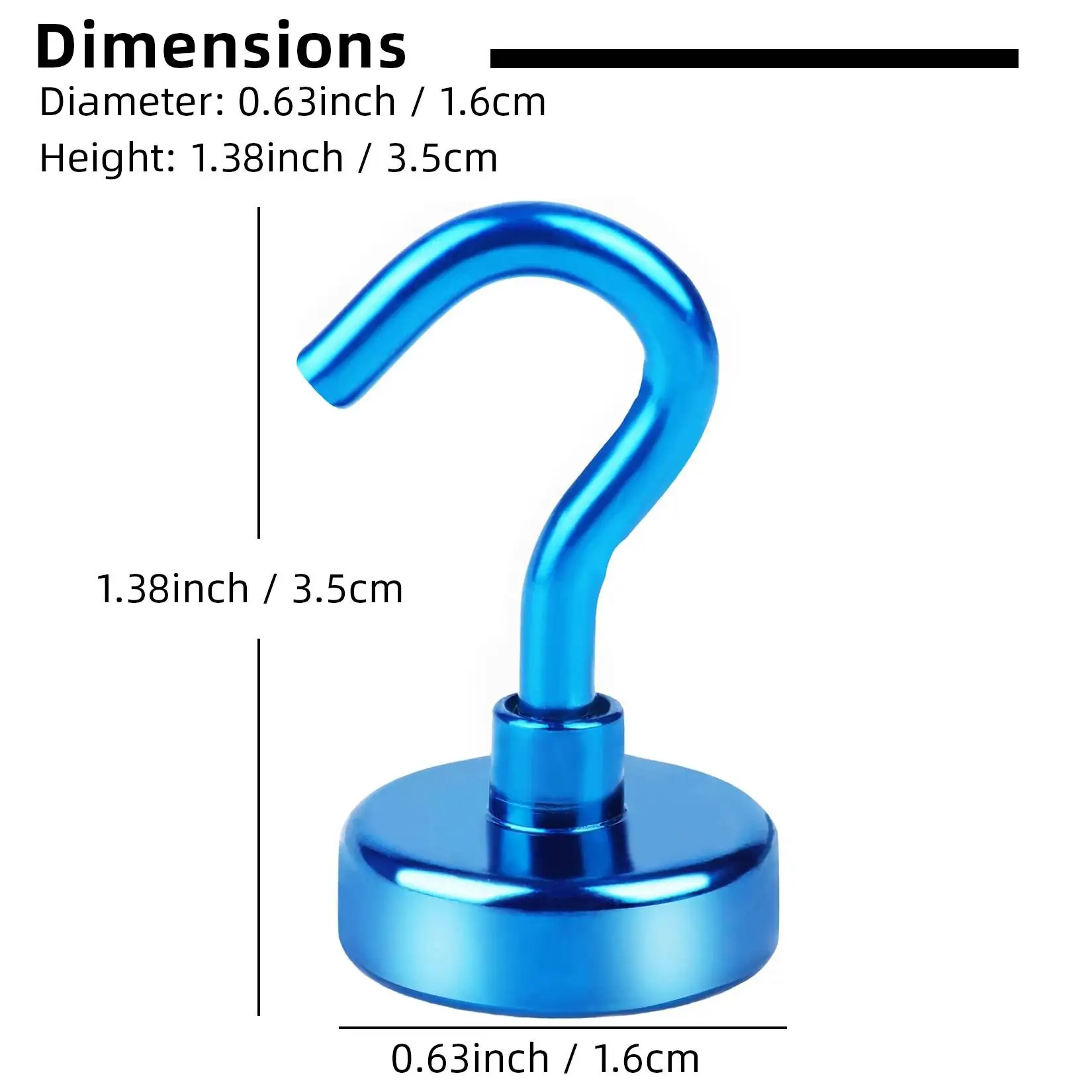 2pcs Multi-Color Magnetic Storage Hooks, 22LB Weight Capacity, Durable Magnets for Hanging on Refrigerators and Ceilings