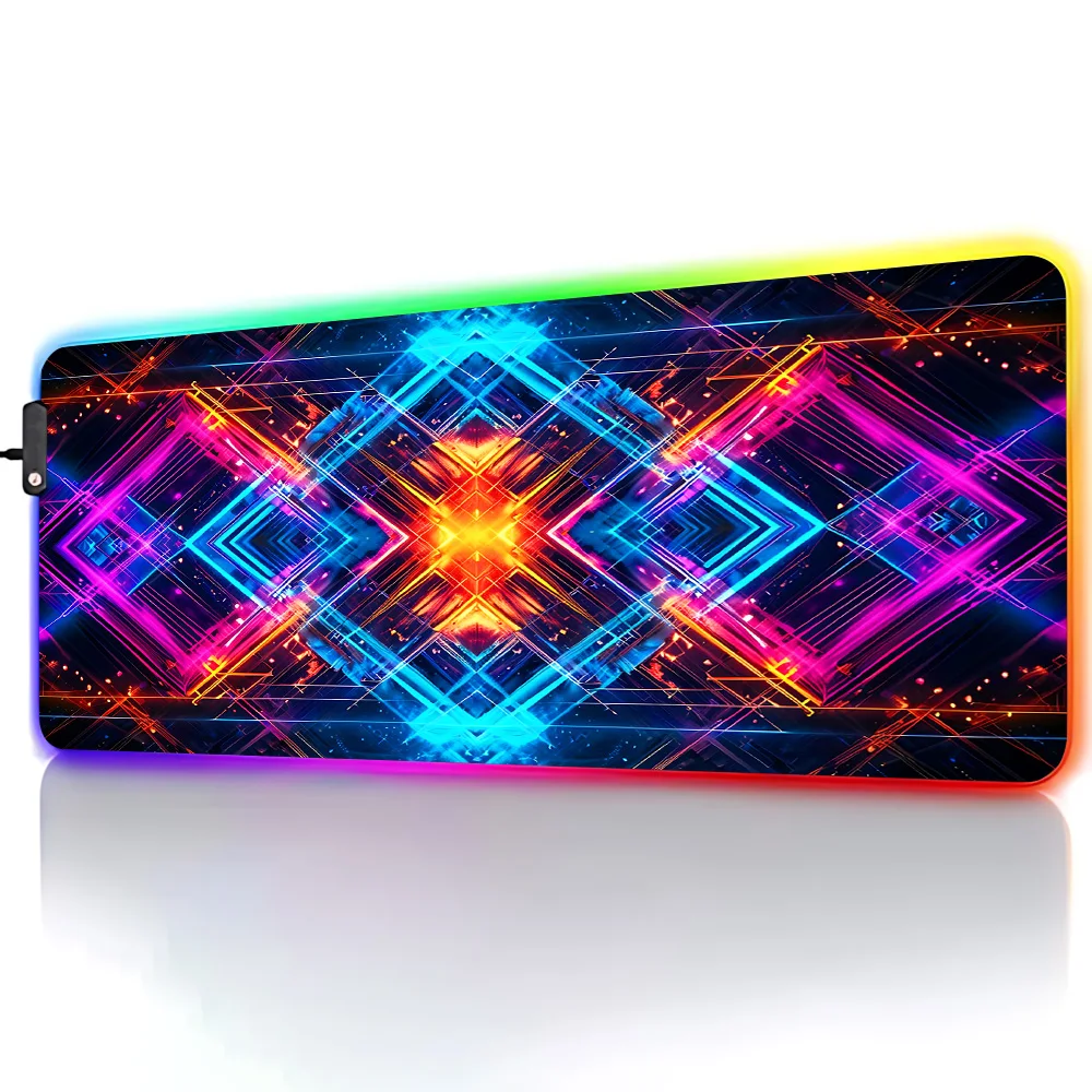 Neon Geometric Energy Matrix Xxl Mouse Pad 900x400 Mousepad Rgb Cheap Pc Gamer Cabinet Setup Gaming Accessories Desk Mat Deskmat view 4