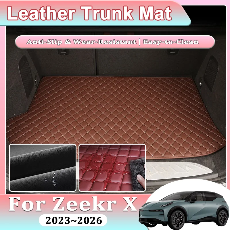 Leather Rear Trunk Pad For Zeekr X BX1E 2026 Accessories 2023 2024 2025 Floor Mat Cargo Storage Stain Resistantr Liner Carpet