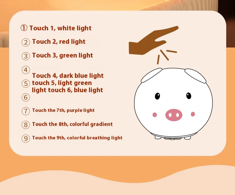 LED Night Light Cute Sheep Panda Rabbit Silicone Lamp Rechargeable Animal Shape Sleep Soft Nightlights For Kids Birthday Gift