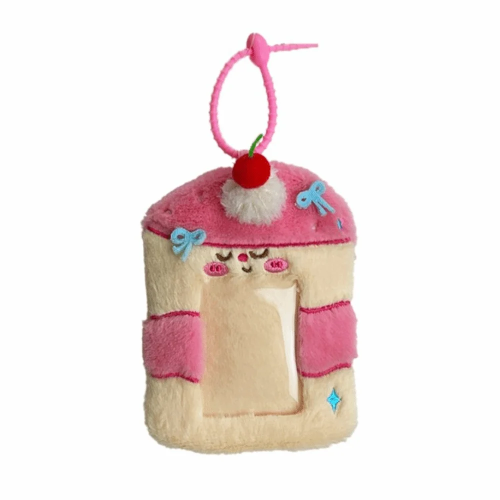 Soft Photocard Display Protector Thickened with Keychain 3 Inch Card Case Pouch Kawaii Design Cute Backpack Pendant Idol Photo