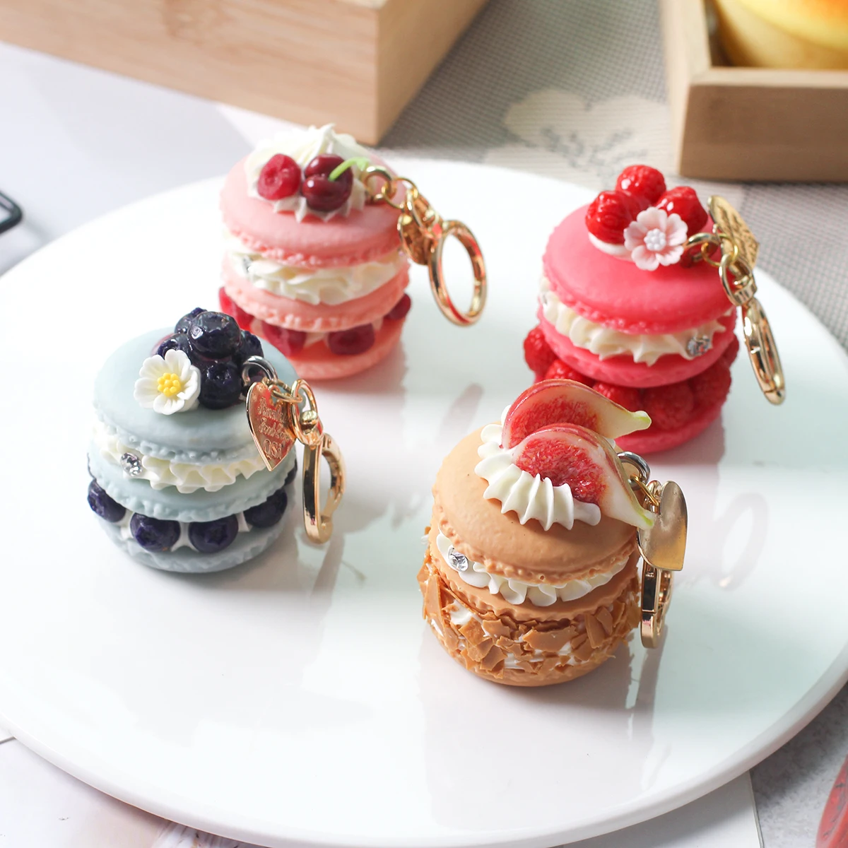 1PCS new fruit dessert pendant authentic niche simple girlfriends bag pendant Keychain pendant gift