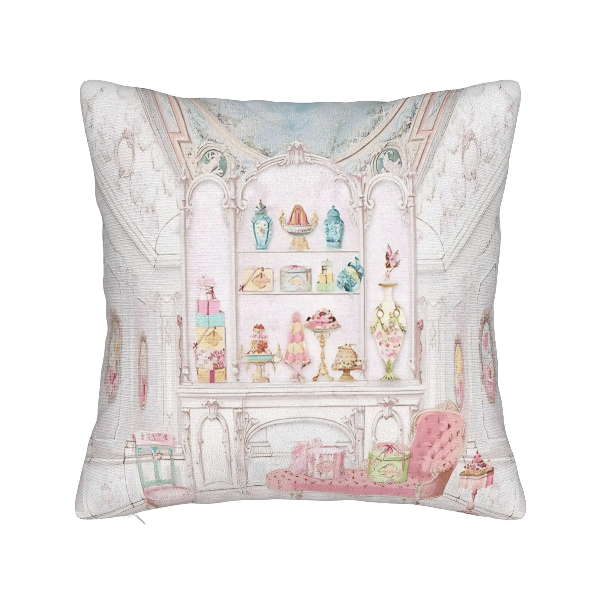 Pillow Case Marie Antoinette Afternoon Tea In French Paris Custom  Pillow Cover For Sofa Home Decoration Kawaii Pillowcases