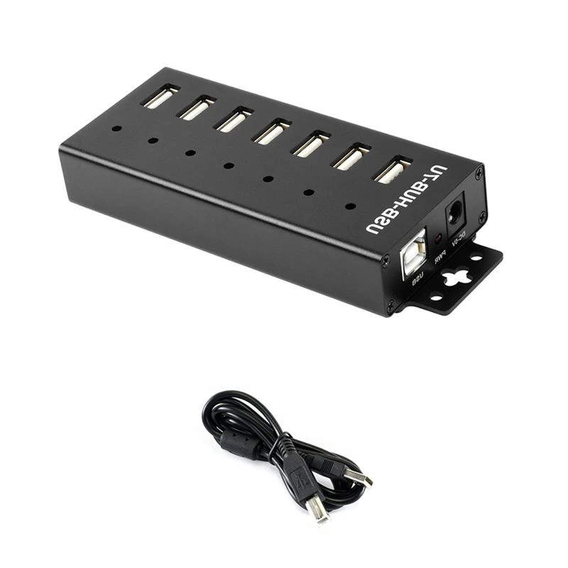 7-CH USB HUB Industrial Grade USB 2.0 Port Expansion Adapter For Win11/10/8 Linux