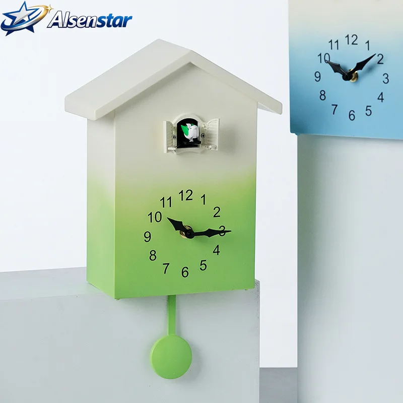 Nordic Style Cuckoo Wall Clock Automatic Bird Out On Time Report Creative Decorative Clock for Living Room Bedroom