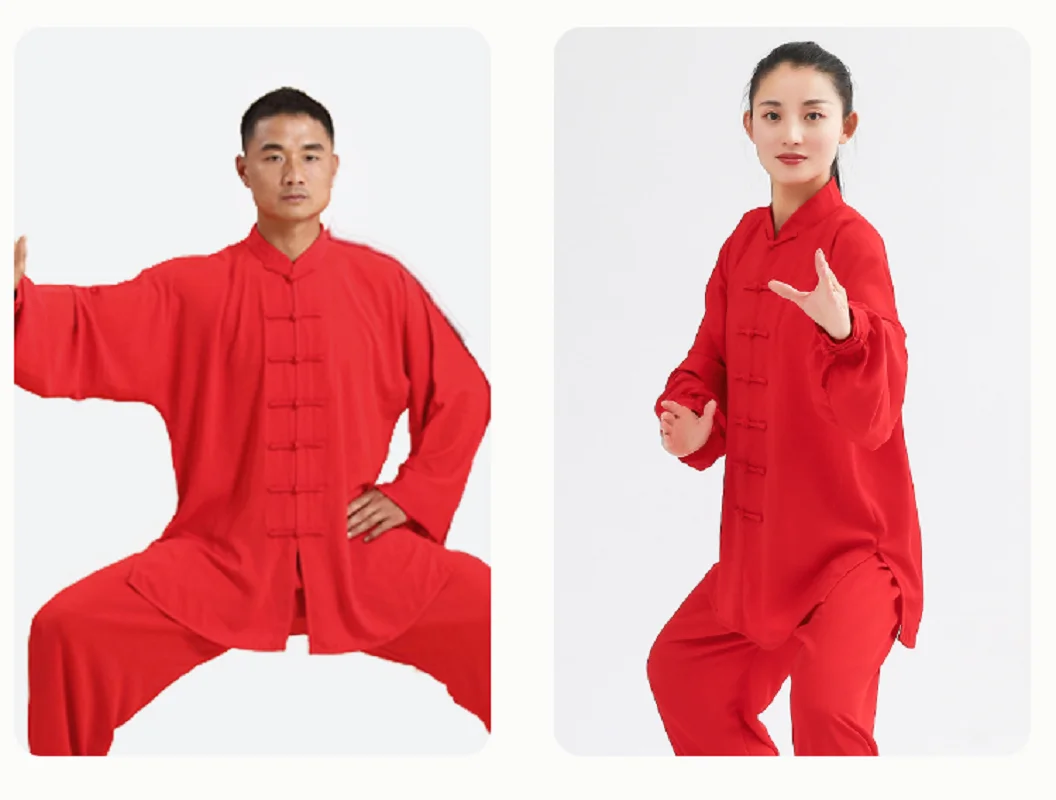 Setelan Kung Fu Wanita Pria Tradisional Tiongkok Pakaian Olahraga Luar Ruangan Kasual Set Celana Jaket Seragam Seni Bela Diri Tai Chi