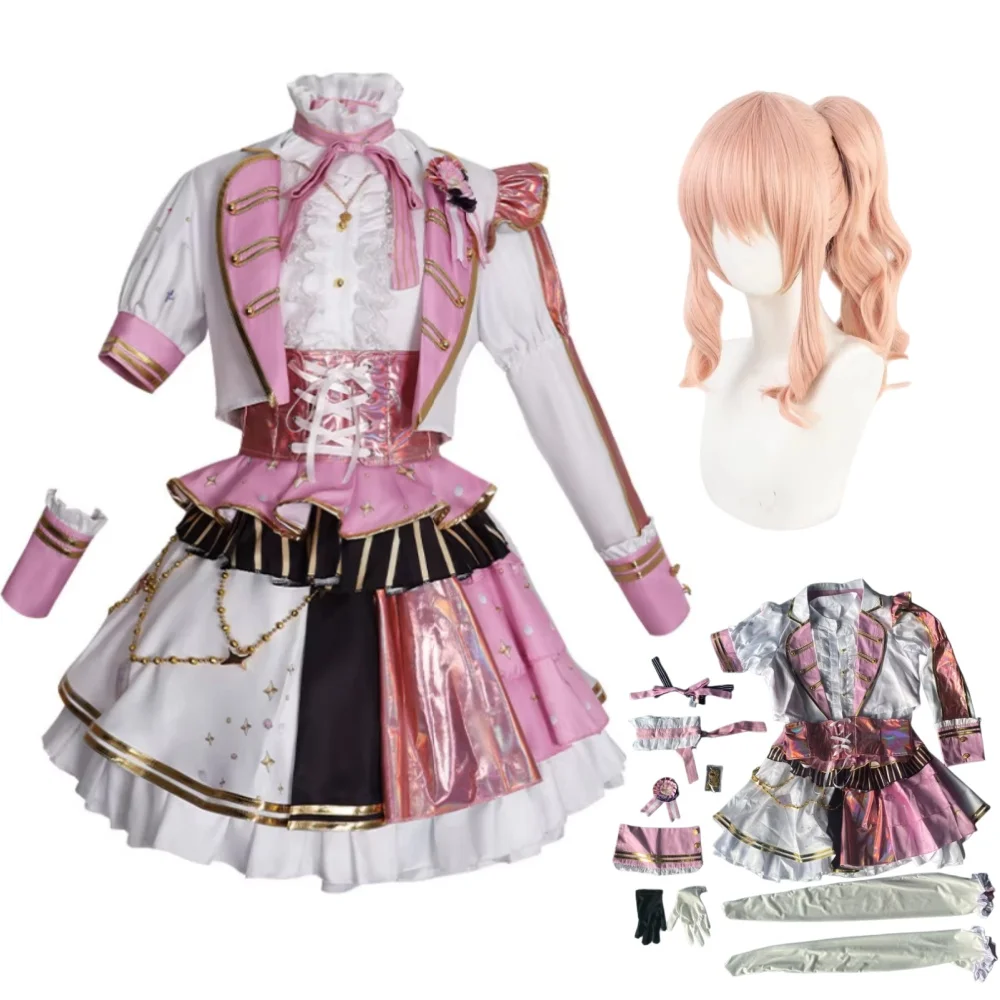 

Akiyama Mizuki Cosplay Costume PJSK Akiyama Mizuki Coat Dress Hair Synthetic Wig Masquerade Women Costume and Wig