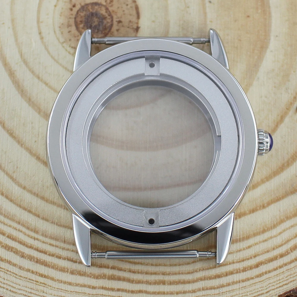 42 مللي متر حافظة ساعة من الفولاذ المقاوم للصدأ الياقوت كريستال الساعات اكسسوارات ل Eta 2824 PT5000 32.50-34.00 مللي متر ساعة الطلب إصلاح أجزاء