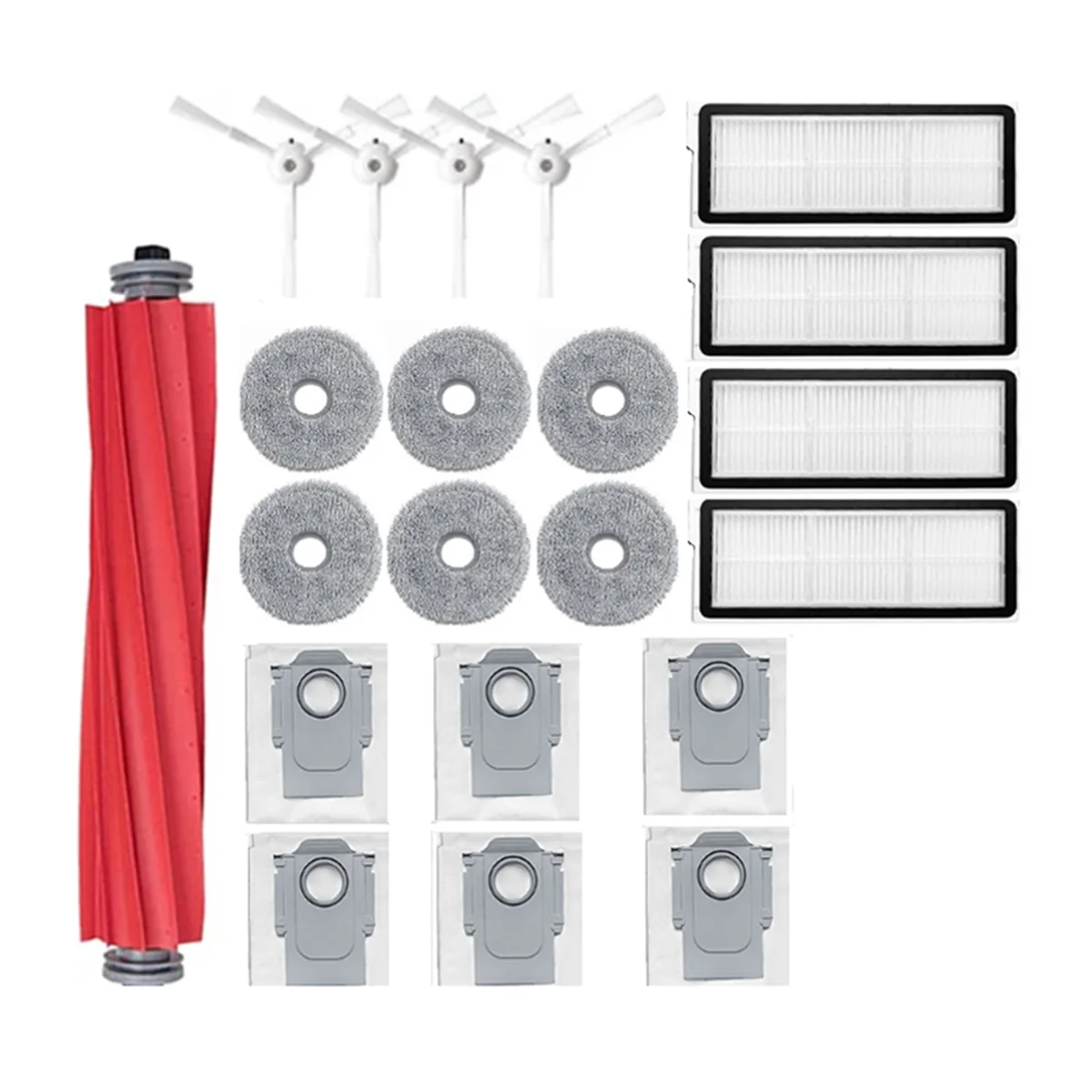 21ชิ้นชิ้นส่วนอะไหล่สำหรับ roborock Q Revo maxv/roborock P10 Pro หุ่นยนต์ดูดฝุ่นตัวกรองด้านข้างหลักถุงหูรูดผ้าม็อบ