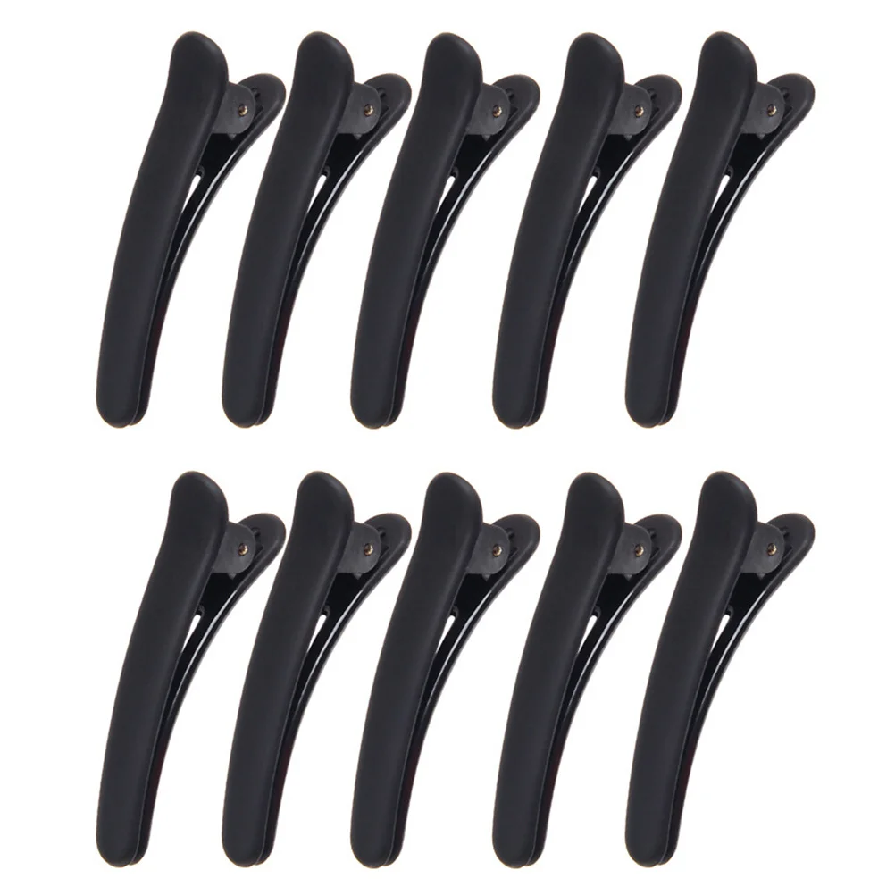 

12pcs Black Hair Clips Beak Design 4.9Cm Long Hold For Daily Salon Use Plastic Hairpins Headwear Barrettes Clamps