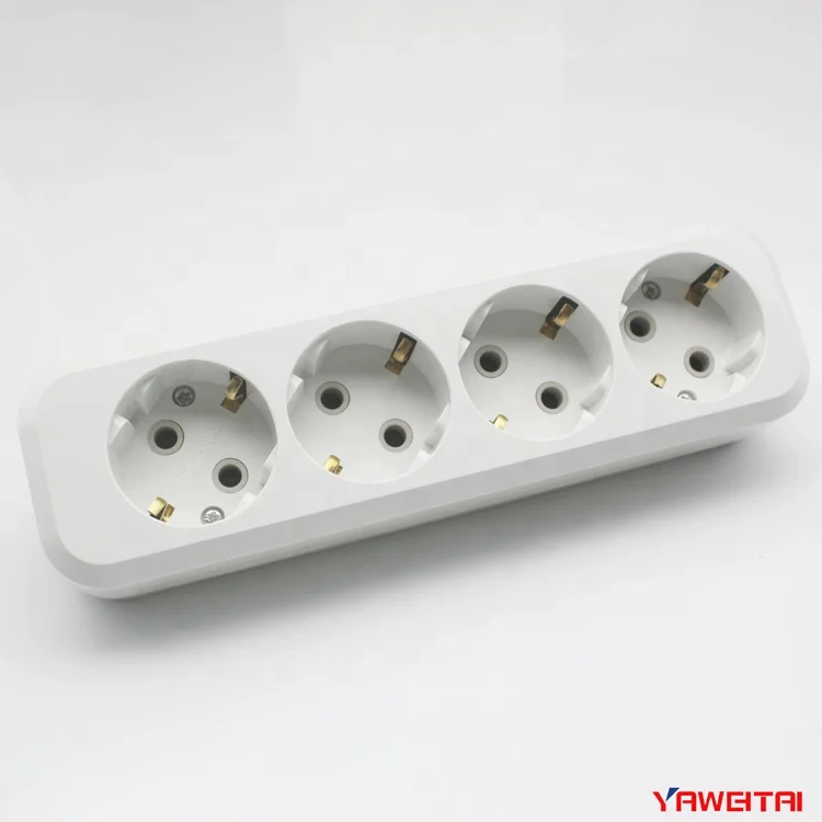 4 gang europe power receptacle/extension socket 2P+E