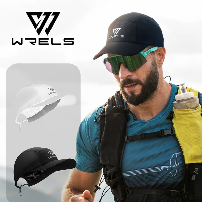 

WRELS Running Cap Lightweight Mesh Brim Tennis Cap Breathable Quick Dry Sunscreen Hat Adjustable UV Protection Baseball Cap