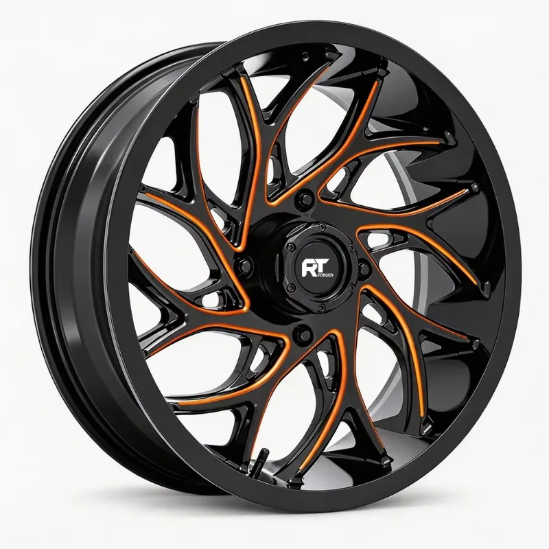 Custom Forged Wheels 5x120 5x127 18-20 Black Orange Multi Spoke Rims For Land Rover For Range Rover For Jeep For BMW