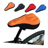 3D Bike Seat Cushion Cover Saddle Pad for Cycling Gel Seat Cover Orange Breathable Comfortable Easy to Use Universal Fit