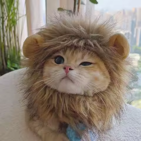 Funny Pet Lion Mane Headgear Costume Headgear for Dogs &amp; Cats, Cute Dress Up Hairpiece for Photo Shoot