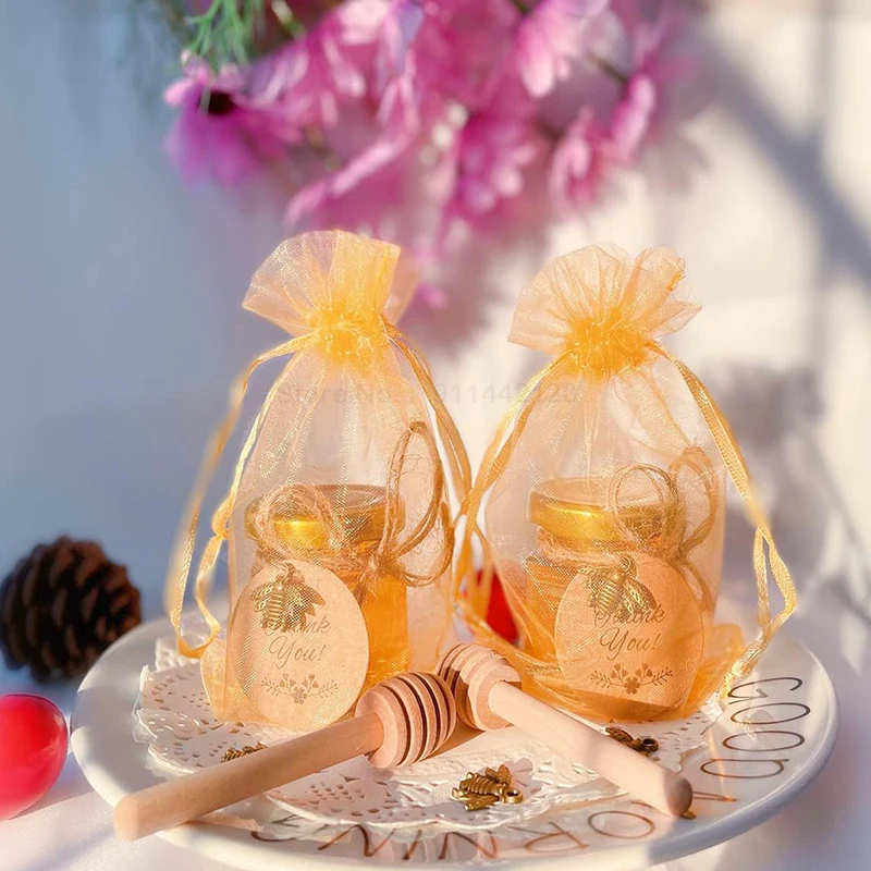 10/20PCS Mini Honey Jars Party Favors Set Cute Takehome Gifts In Bulk For Guests Baby Shower Birthday Wedding Parties