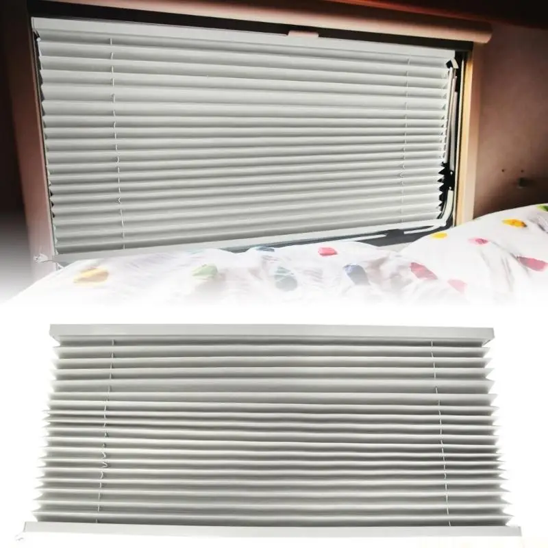 

J0MA Motorhome Pleated Window Cover with PVC Slats Texture Sun Blocking Privacy Shade for Campers Travel Trailer Side Window