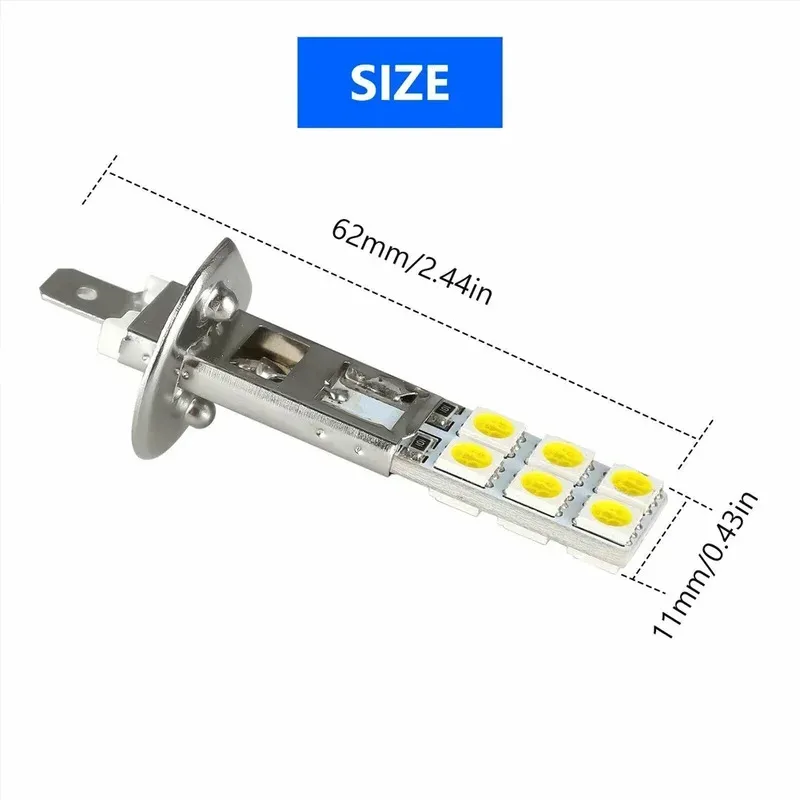 2/4 Buah H1 Putih 6000K 55W 12 SMD 5050 Set Bohlam Lampu Depan LED Driving-Light Pro
