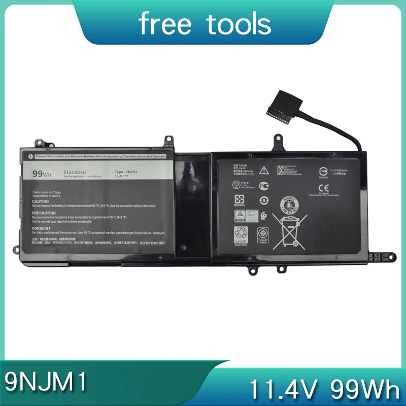 Новый аккумулятор 9NJM1 для ноутбука Dell Alienware 15 R3 R4 17 R4 R5 P31E P69F 44T2R HF250 MG2YH ALW17C-D1738 D2748 R1748