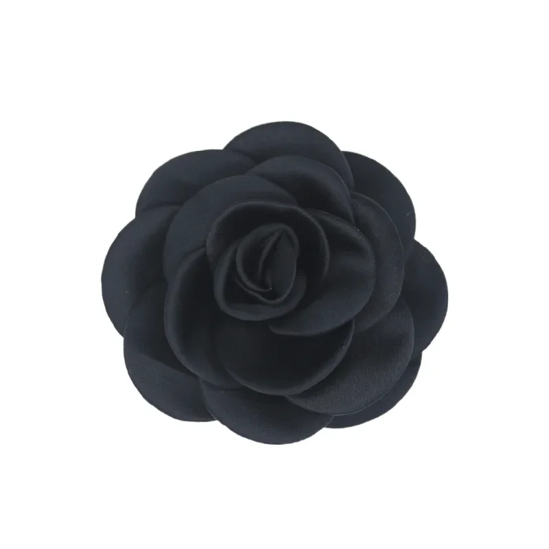 Korean Fabric Flower Brooches for Women Handmade Camellia Corsage Lapel Pins Cardigan Accessories Wedding Party Jewelry