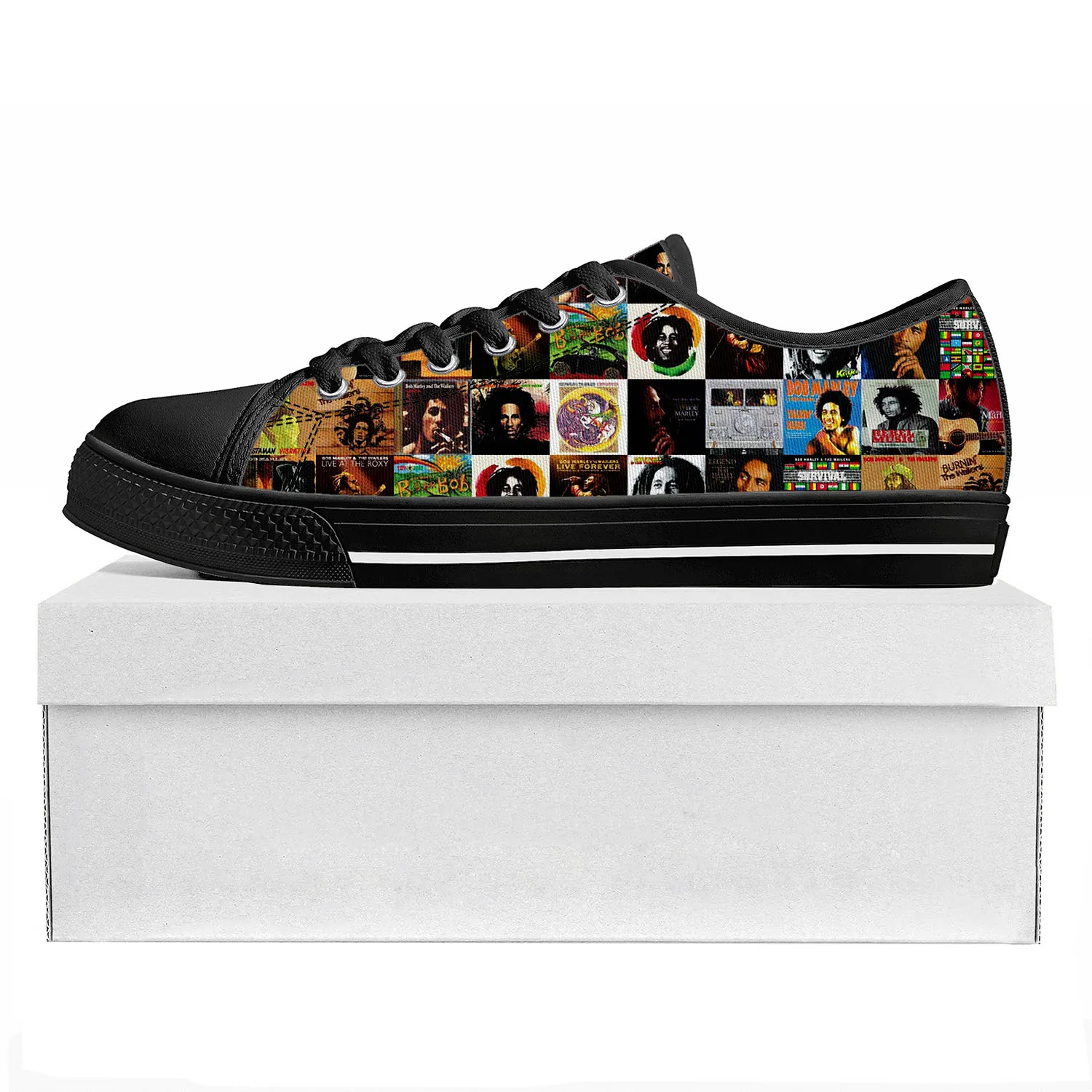 Reggae Rock Music Star Bob Marley Low Top High Quality Sneakers Mens Womens Teenager Canvas Sneaker Couple Shoes Custom Shoe