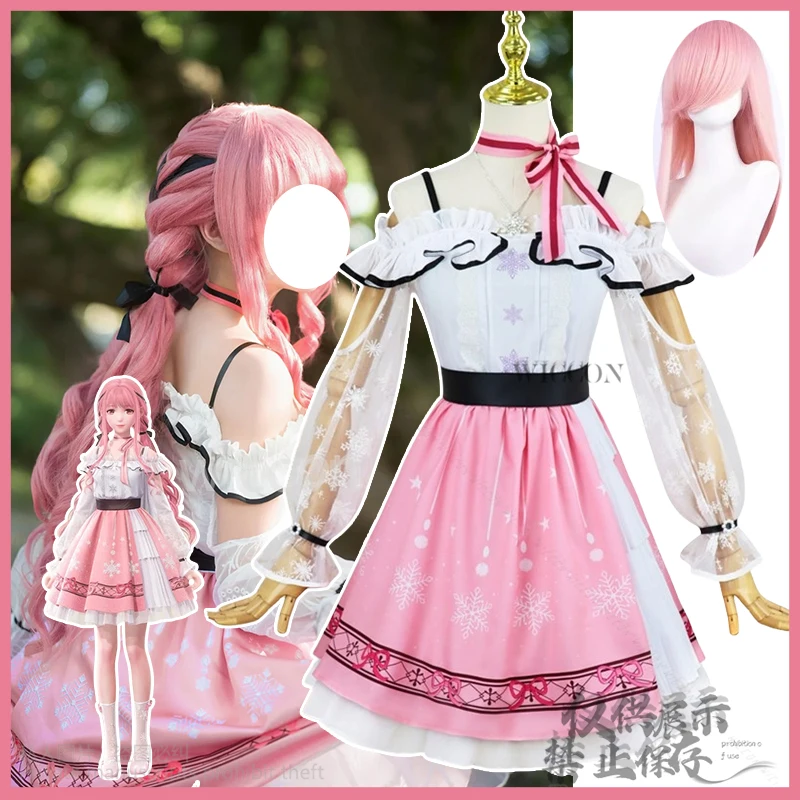 Costume Cosplay de Dessin Animé Extron Intérieur ki, Robe Rose Lolita, Uniforme Mignon, Perruques de Jeu pour Halloween, ixde Noël, pour Bol, Personnalisé